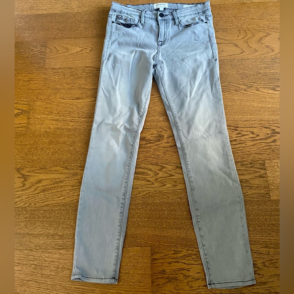 FRAME Le Skinny de Jeanne Crop Jeans; Light Grey - Size 29 - Picture 3 of 6
